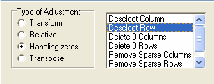 deselect row envir
